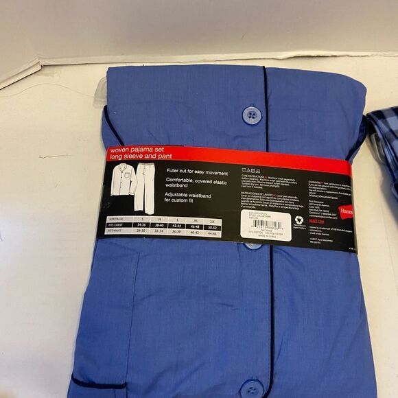 New Mens Hanes pajamas pants and shirt set Xxl blue - Picture 3 of 5